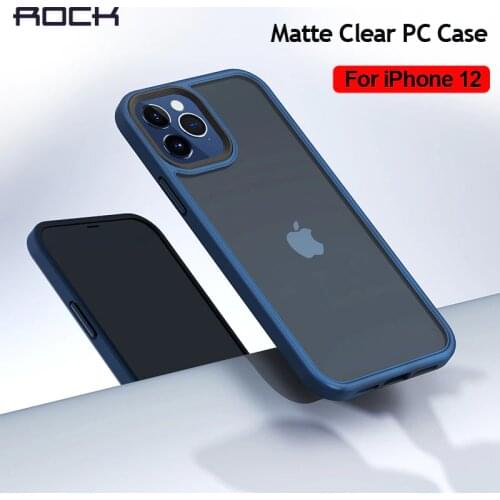 ROCK For 2020 Iphone 12 Pro Max Cases Matte Crystal Clear PC Phone Protection Soft + Hard Hybrid Arm Case For Iphone 2020 5.4