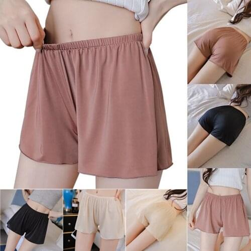 Elegance Satin Safety Short Pants Women Short Tights Seamless Lace Underwear Female Safe Boxer Shorts Lingerie Underpants