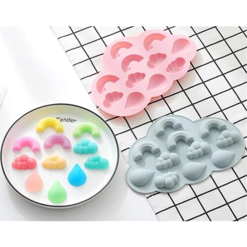 Rainbow Clouds Wate drop Silicone Mold Rainbow Cloud Ice Mould Rainbow Fondant Mould Cake Silicone Mould Cake Decoration Mould