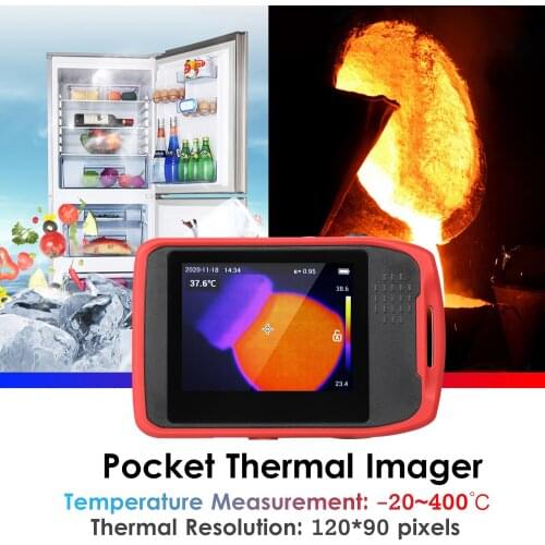Pocket Thermal Imager Touch Control Image Capture Device Rechargeable 3.5-inch LCD Capacitive Touch Screen -20~400℃ Temperature