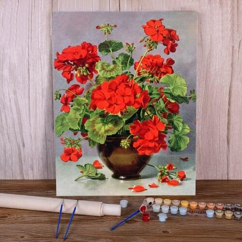 Poppy Flower Painting By Numbers Complete Kit Acrylic Paints 50*70 Canvas Pictures Wall Decoration Kids Drawing