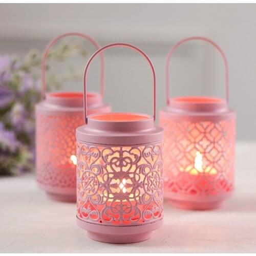 Creative Wrought Iron Hollow Metal Pattern Cylinder Candle Holder Wedding Centerpieces Decorative Lantern Decor Crafts