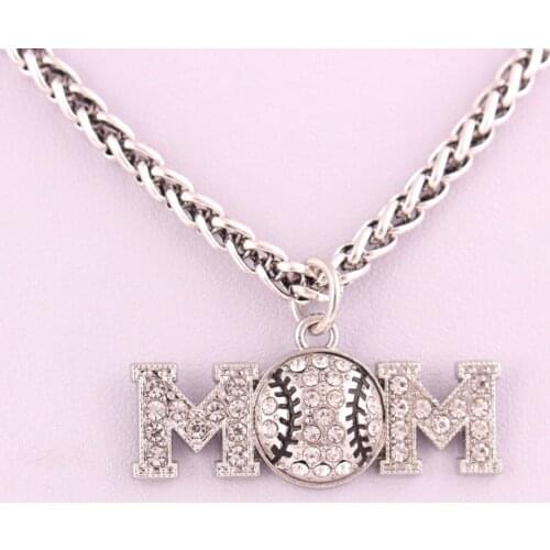 New Arrival antique plated MOM Volleyball Pendant Necklace link chain