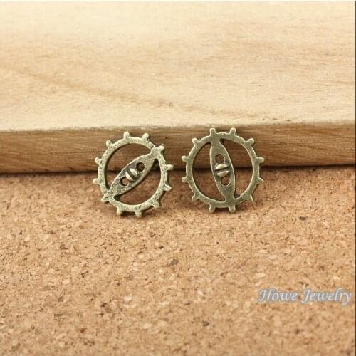 Wholesale 45 pcs Antique bronze Smile Steampunk Gear Pendant Alloy DIY Fashion charm Bracelet Necklace Jewelry Accessories 10004