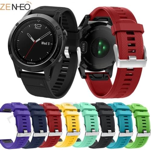 22mm Sport Watch Strap Replacement Watch Band For Garmin Fenix 5/5 Plus/Forerunner 935 945 Soft Silicone Quick Release Watchband