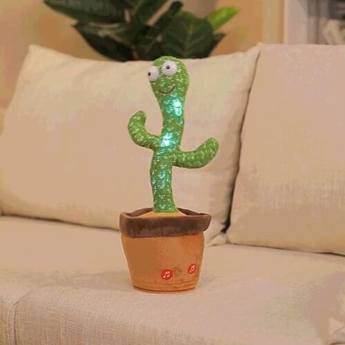 Dancing Cactus Creative Funny Singing Song Twisting Electric Shake Plush Stuffed Toys Soft Children Gift Kawaii Plant Cactus Toy