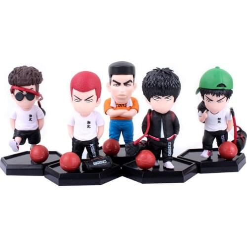 10cm SLAM DUNK Action Figure Sakuragi Hanamichi Hisashi Mitsui Kaede Rukawa Akagi Takenori Model Toys Q Auto Decor Anime Toys