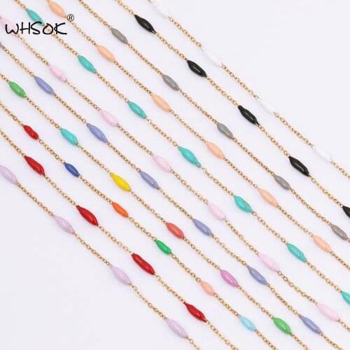 WHSOK 1M/Lot Jewelry Accessories/Stainless Steel Chain/Oil Drop/Hand Made/DIY Chain/Multicolor/Jewelry Findings & Components