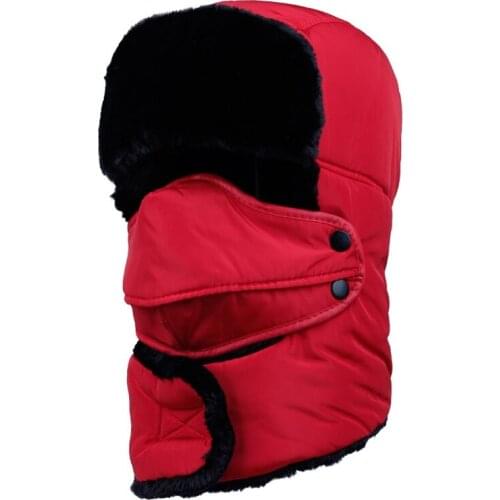 2019 Winter Trapper Hat Thick Warm Faux Fur Ushanka Russian Style Men Cap Windproof Mask Women Outdoor Snowboard Hat