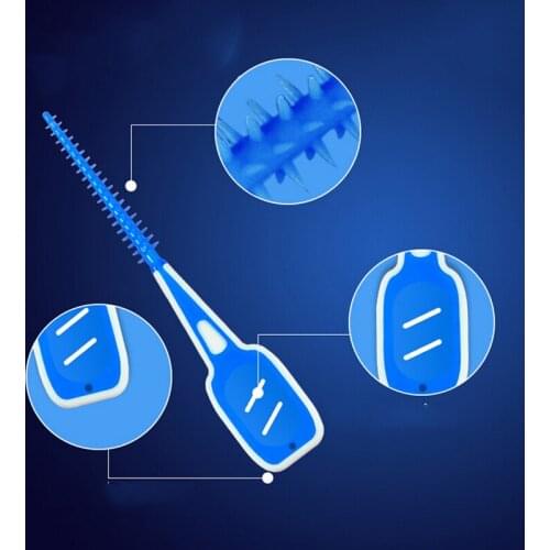 16pcs/box Dental Flosser Pick Soft Elastic Massage Gingival Interdental Brush Massage Toothpick Toothbrush Floss