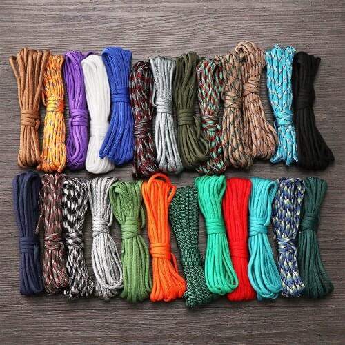 1PC 12 Colors 5 Meter 4mm Paracord Cord Lanyard Nylon Rope 7-Strand Lanyard Tent Ropes Survival Outdoor Camping Equipment 2020