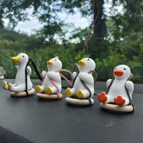 1pc Car Swing Ornaments Cartoon Style Interior Car Swing Duck Deodorize Pendant Decor Car Charms Solid Home Fragrance Sachets