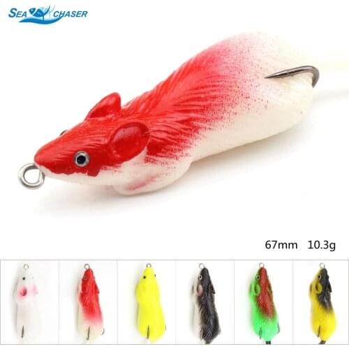 1pcs mouse bait 67mm 10g Advanced Simulation Rubber Fishing Lures Baits Top Water Tackle Hooks Bass Bait Jerkbaits