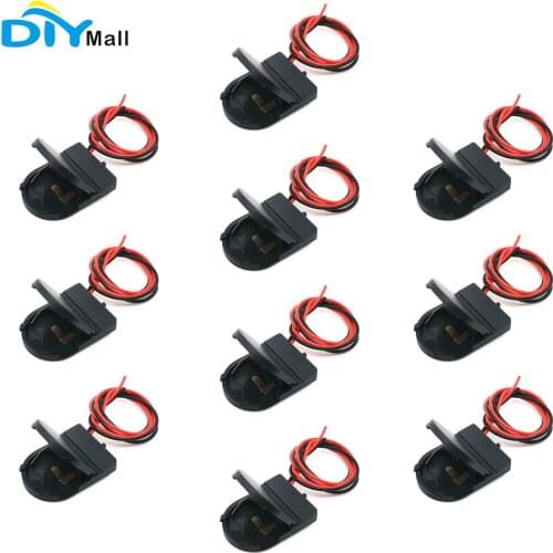 10PCS CR2032 Button Coin Cell Battery Socket Holder Case Cover With ON-OFF Switch 3V battery Storage Box Black