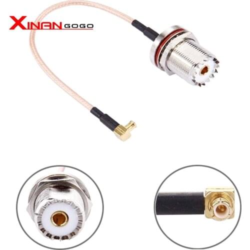 10pcs/lot UHF female to MCX male right angle connector RG316 15cm cable waterproof