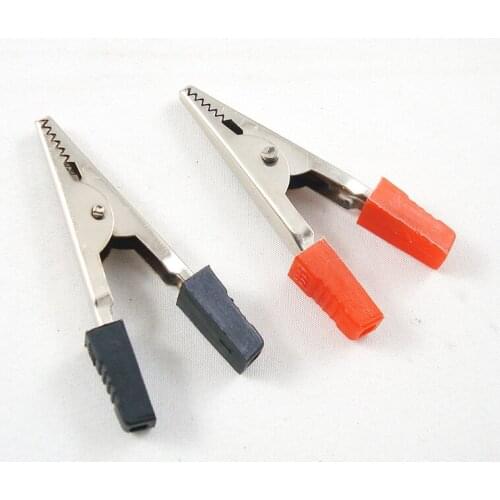 10pcs 45mm Plastic Handle Test Probe Metal Copper Alligator Clips Connector Connect Socket Plug for Battery