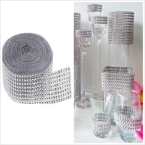 10 Yards Diamond Mesh Wrap Roll Rhinestone Ribbon Wedding Party DIY Decoration