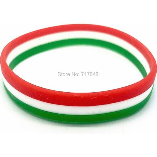 1000pcs Italy Italian Flag wristband silicone bracelets free shipping by FEDEX A