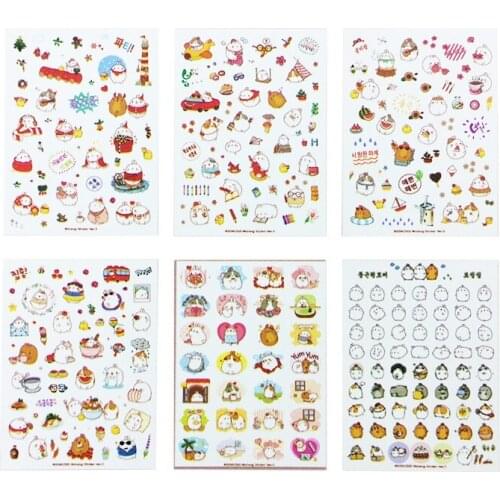 15packs/lot cute Rabbit Decorative Stickers Kids Home Wall Decor Animal Stickers Decor DIY Cartoon Stickers wholesale