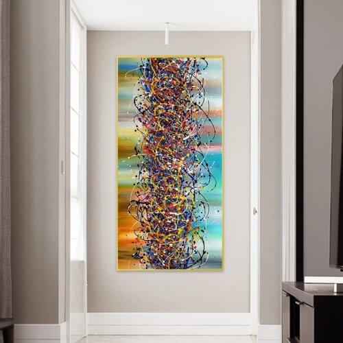 Abstract Graffiti Oil Painting on Canvas Colorful Line Artworks Wall Art Poster and Print Picture for Living Room Corridor Decor