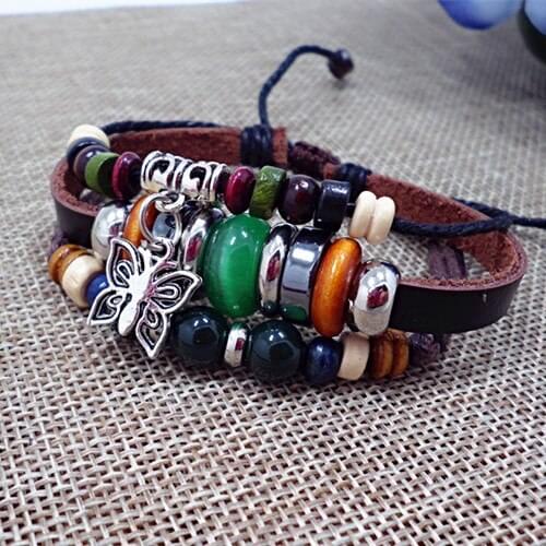 Bracelet Yunnan characteristics hand woven colorful stone mixed jewelry Tibetan jewelry mens and womens Bracelets