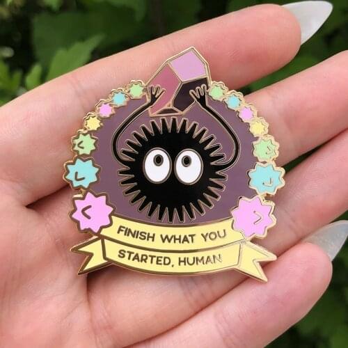 Spirited Away Soot Sprite Sugar Bones Brooch Pins Enamel Metal Badges Lapel Pin Brooches Jackets Fashion Jewelry Accessories