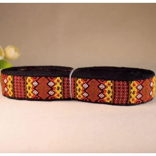Native embroidery ethnic jacquard webbing woven tape lace ribbon 2.5cm garment jean accessory decoration tribal boho gypsy miao