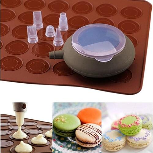 Macaroon Baking Mold Silicone Pot Sheet Mat Nozzles Set Oven DIY Decorative Cake Muffin Pastry Mould CLH@8