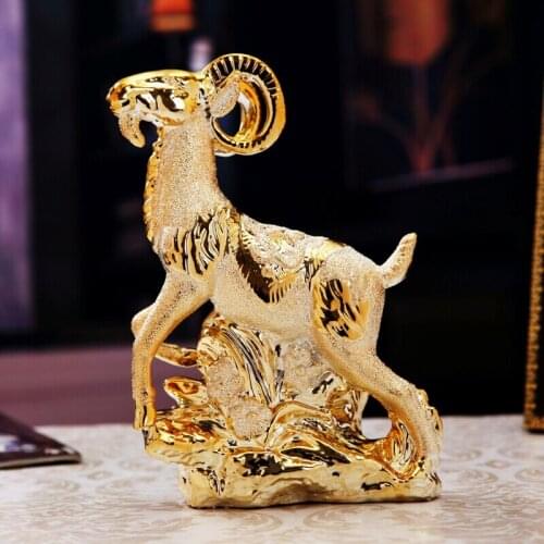 Ceramic goat, European style, creative arts and crafts, sheep figure, Home Furnishing ornaments, statue, wedding, birthday gift