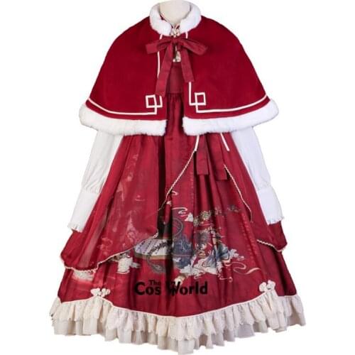 [Shan He Juan] Lolita Sweet Chinoiserie One-piece Shirt Cloak Dresses Costumes