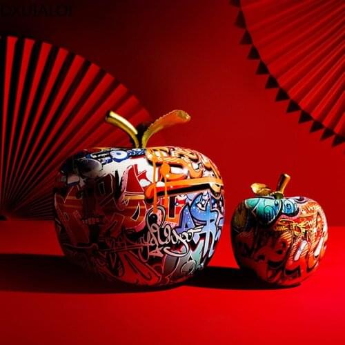 Creative Colorful Apple Decoration Resin Crafts Housewarming Gift Office Home Living Room Entrance Wine Cabinet Decoration