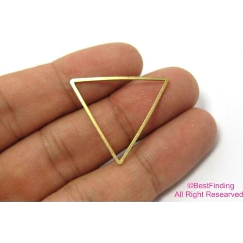 50pcs Brass charms 29x1mm Raw brass triangle necklace connector findings -R016