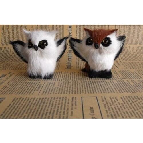 Mini 8x7cm spreading wings owl model,polyethylene&furs handicraft Figurines home decoration toy gift a2558