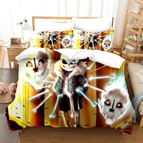 Cartoon Undertale Bedding Set Game Duvet Cover Kids Boy Comforter Quilt Cover Bed Set Queen King Size Bedroom Decor Home Textile