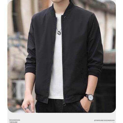 EAEOVNI Mens Baseball Jacket Stand Collar Casual Fashion Bomber Jackets Men Windbreaker 2021 New Autumn Slim Fit Outerwear Coats