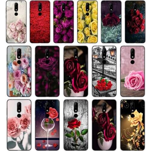 28S Beautiful Garden Red Roses Flowers Soft Silicone Tpu Cover phone Case for Nokia 2 2.1 2.3 3 3.1 4.2 5. 5.1 6 7.2 8 Plus Case