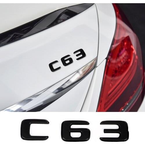 Car Rear Trunk Emblem Sticker ABS 3D For Mercedes Benz AMG C Class W204 W205 C63 C63S Letters Logo Decal Car Styling