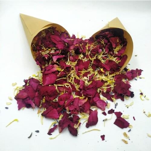 Natural Fragrance Dried Rose Petals Wedding And Party Decoration Biodegradable Rose Petal Confetti 5Pcs