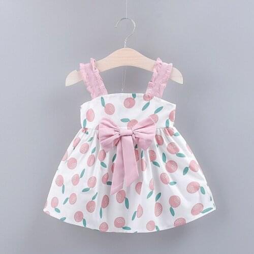 New Summer 2019 Girls Dresses Girls Sleeveless Vestidos Dot Cute Print Cotton Children Clothes Baby Girl Dress Dropshipping