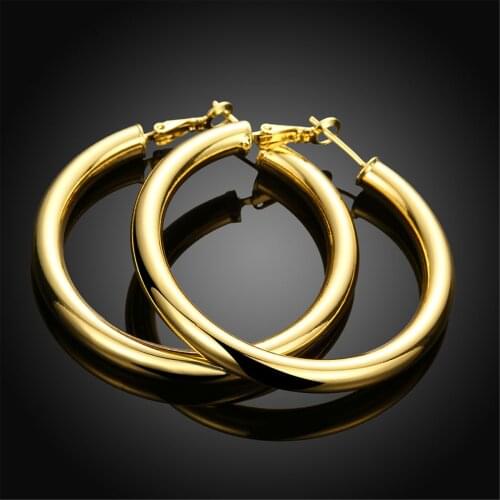 Wholesale Nickle Free Antiallergic Real 2 Color Gold Plated Earrings For Women New Fashion Jewelry