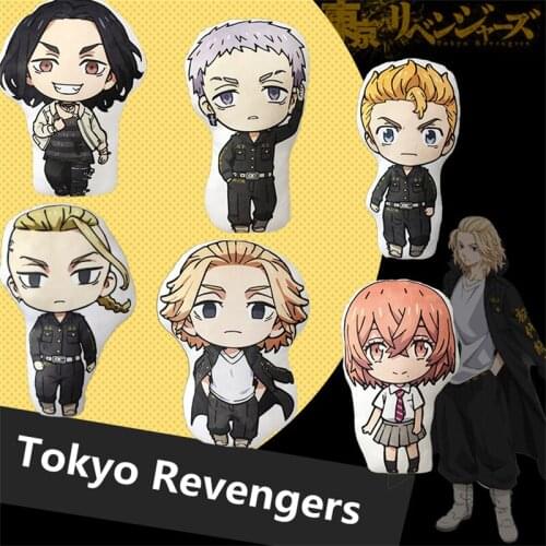 Tokyo Revengers Cartoons Sofa Cushion Pillow Hanagaki Takemichi Ryuguji Ken Stuffed Plush Doll Toys Home Decoration Gift For Fan