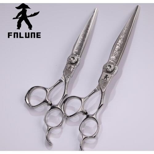 FnLune 6inch Professional Hair Salon Scissors Cut Barber Accessories Haircut Thinning Shear Scissors Hairdressing Tools Scissors