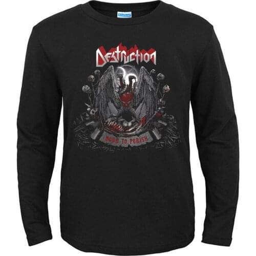 13 designs Destruction Rock Fashion Brand men women full long sleeves shirt heavy black Metal Punk Gothic style fitness