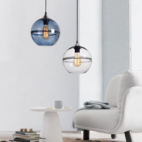 Nordic postmodern creative restaurant glass ball pendant lamp bedside living room Indoor glass hanging lamp fixture