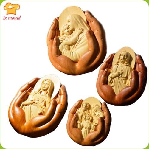 LXYY Christian Soap Fondant Moulds Virgin Fragrance Handmade Soap Mold Sanjia Sankou Silicone Mould