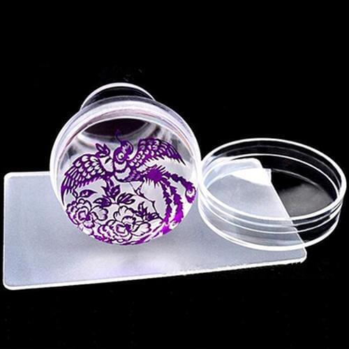 Hot Nail Art Polish Printing Transfer Template Manicure Tools Silicone Stamper Scraper