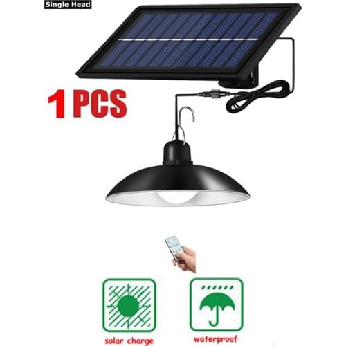 Remote 30 led 2 head Retro Lampshade Solar Pendant Chandelier solar Wireless Night light lamp Rechargeable Waterproof Outdoor Ya