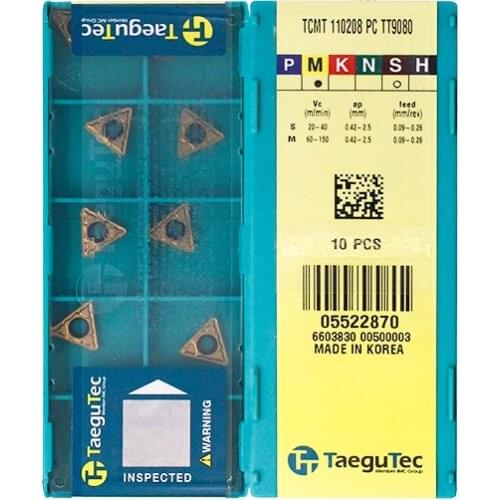 TCMT110208-PC TT9080 Original Taegutac Carbide Inserts Turning Inserts Lathe Tools 10Pcs/Lot