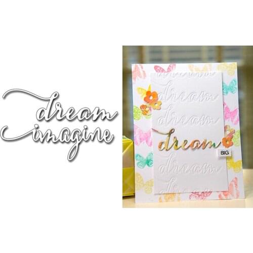 Letters Dream Imagine Metal Cutting Dies Stencils for Scrapbooking Photo Album Embossing Decoration Craft Die Cutting Template