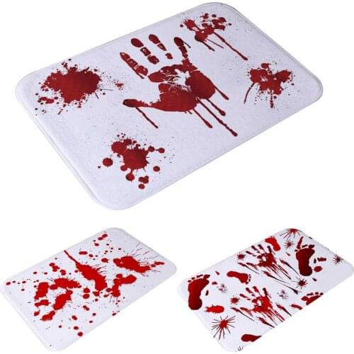 40x60cm Halloween Blood Footprint Doormat Water-absorbent Non-slip Mat Halloween Vinyl Doormat